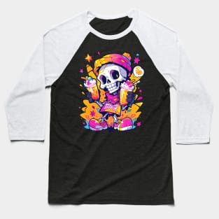 Pastel Party Punk Skeleton Baseball T-Shirt